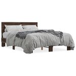 vidaXL Cadre de lit chêne marron 120x190 cm bois d'ingénierie et métal