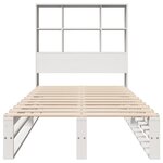 vidaXL Lit bibliothèque sans matelas blanc 90x200 cm bois massif