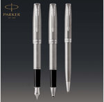 PARKER Sonnet Stylo plume  acier inoxydable  Plume moyenne  encre noire  Coffret cadeau