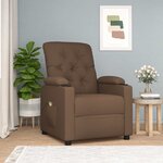 vidaXL Fauteuil de massage Marron Tissu