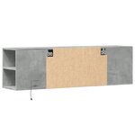 vidaXL Meuble TV mural avec lumières LED gris béton 135x31x39 5 cm