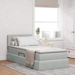 vidaXL Lit de Rangement avec matelas Gris clair 90 x 200 cm Velours