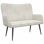 vidaXL Sofa 2 places Crème 115 x 61 x 87 cm Velours (V)