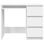 vidaXL Bureau Blanc 90x45x76 cm Bois d’ingénierie