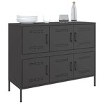 vidaXL Buffet noir 100 5x39x79 cm acier