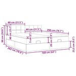 VidaXL Cadre de lit ottoman et matelas gris clair 160x200cm velours