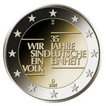 2 euros commémoratives Allemagne 2025 Réunification - les 5 ateliers.