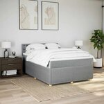 vidaXL Sommier à lattes de lit avec matelas Gris clair 140x200cm Tissu