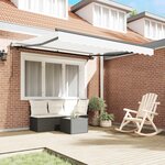 vidaXL Auvent Rétractable Blanc 350 x 250 cm Tissu et Aluminium