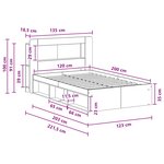 vidaXL Cadre de lit avec rangement Bois ancien 120 x 200 cm