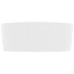 vidaXL Lavabo rond de luxe Blanc mat 40x15 cm Céramique