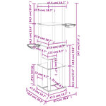 vidaXL Arbre à chat avec griffoirs en sisal crème 147 cm