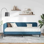 vidaXL Cadre de lit d'angle avec matelas Bleu 90 x 190 cm Velours