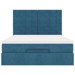 vidaXL Cadre de lit ottoman avec matelas bleu foncé 140x190 cm velours