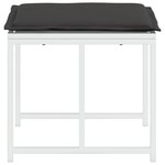 vidaXL Tabourets de jardin avec coussins 4Pièces blanc acier et textilène
