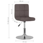 vidaXL Chaises pivotantes à manger lot de 6 taupe tissu