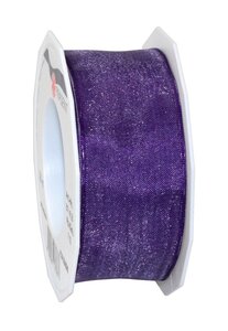 Organza four seasons 25-m-rouleau 40 mm  violet laitonné