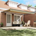 vidaXL Auvent Rétractable Vert et jaune 450 ×300 cm tissu