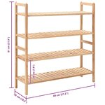 vidaXL Étagère à chaussures Bois de noyer massif 69 x 26 x 81 cm
