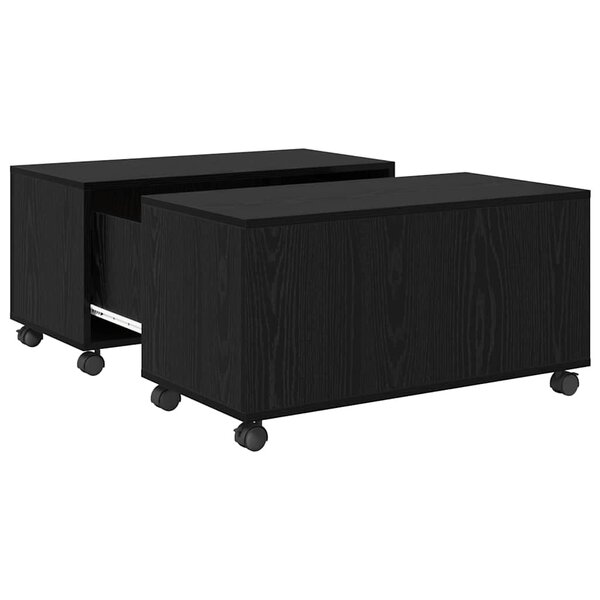 vidaXL Table basse Chêne noir 75 x 75 x 38 cm Bois d'ingénierie