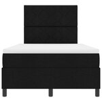 vidaXL Lit à ressorts avec matelas et lumière LED - Noir - 120x190 cm - Tissu