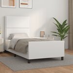 vidaXL Cadre de lit avec tête de lit Blanc 90x190 cm Similicuir