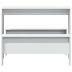 vidaXL Ensemble table à manger et bancs 3Pièces blanc bois d'ingénierie