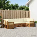 vidaXL Ensemble de canapés d'extérieur 6 pc Naturel et Crème