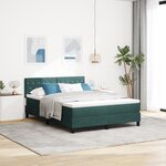 Lit box spring vidaXL avec matelas vert foncé 140x190 cm en velours