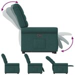 vidaXL Fauteuil inclinable vert foncé tissu