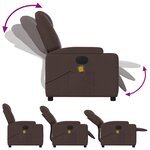 vidaXL Fauteuil de massage inclinable électrique Marron foncé Tissu