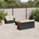 vidaXL Salon de jardin 6 Pièces avec coussins noir résine tressée