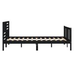 vidaXL Cadre de lit sans matelas noir bois massif 140x190 cm