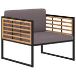 vidaXL Chaises de jardin et coussins lot de 2 Bois d'acacia Gris foncé
