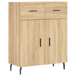vidaXL Buffet haut Chêne sonoma 69 5x34x180 cm Bois d'ingénierie