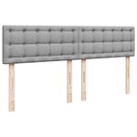 vidaXL Sommier à lattes de lit avec matelas Gris clair 200x200cm Tissu
