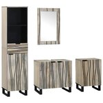 vidaXL Ensemble de mobilier de salle de bain 4 Pièces Brun Noyé