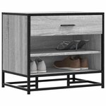vidaXL Banc à chaussures sonoma gris bois d'ingénierie et métal