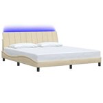 vidaXL Cadre de lit sans matelas Hanko crème 180x200 cm tissu