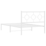 vidaXL Cadre de lit métal sans matelas et tête de lit blanc 107x203 cm