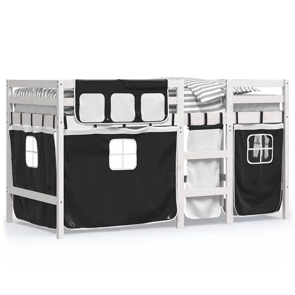 vidaXL Lit mezzanine enfants avec rideaux sans matelas 90x200cm