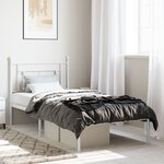 vidaXL Cadre de lit métal sans matelas avec tête de lit blanc 90x200cm