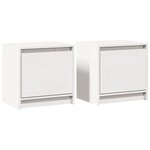 vidaXL Tables de chevet 2 Pièces Blanc 40x30 5x40 cm Bois de pin massif
