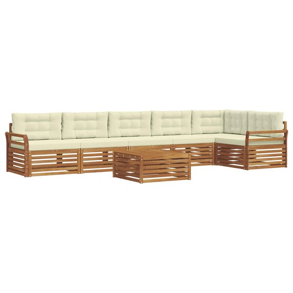 vidaXL Ensemble de canapés d'extérieur 7 pc Naturel et Crème