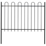 vidaXL Clôture de jardin avec dessus en cerceau Acier 1 7 m Noir