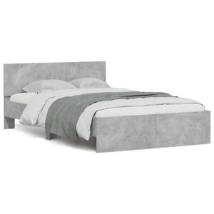 vidaXL Cadre de lit sans matelas gris béton 135x190 cm