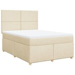 vidaXL Sommier à lattes de lit avec matelas Crème 140x190 cm Tissu