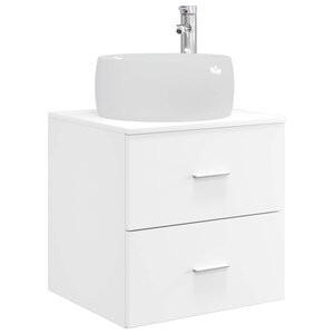 vidaXL Vanité de lavabo mural Blanc 49 5 x 44 5 x 66 cm