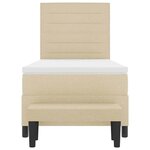 vidaXL Lit à ressorts avec tête de lit Crème 90 x 200 cm tissu