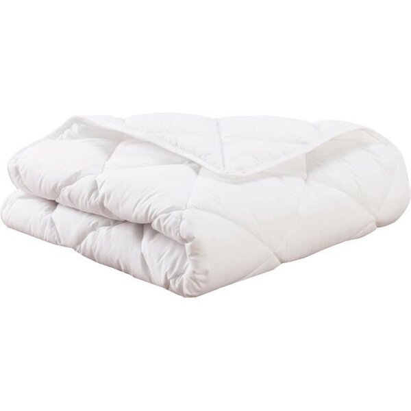 Couette 75 x 120 cm chaude 100  polyester Fibre creuse siliconée - 1 personne - Blanc